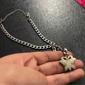 Tunnel Vision Y2K Chain Butterfly Necklace